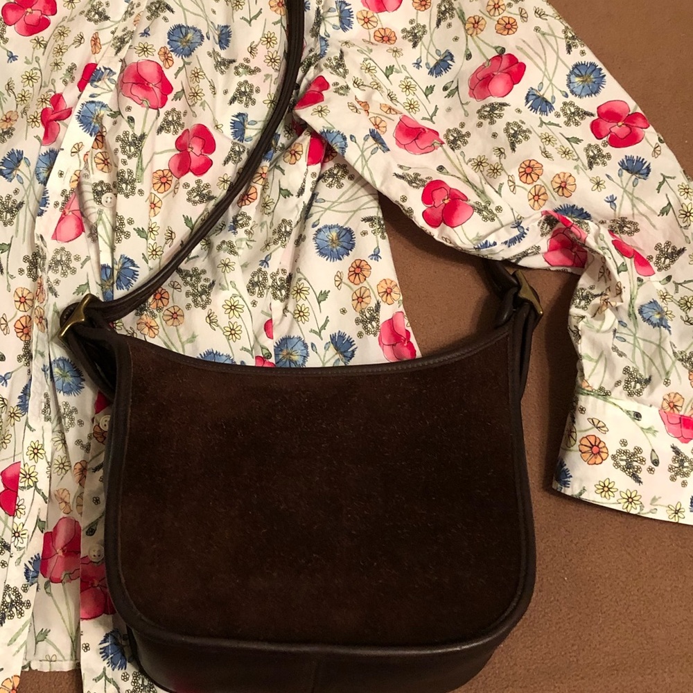 Vintage Coach leather & suede handbag